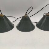 Enameled sheet metal pendant lights