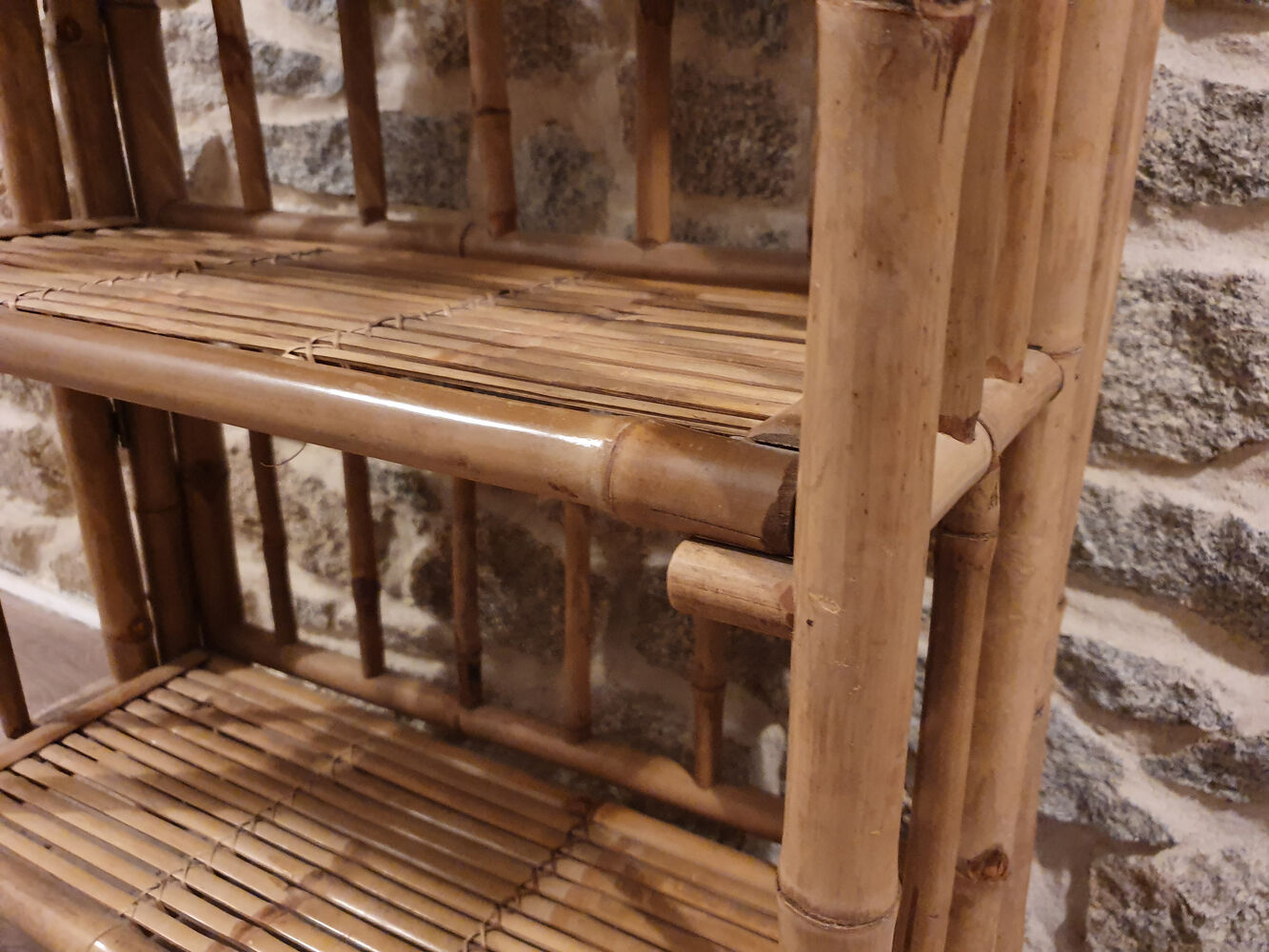 bamboo folding library, vintage, 60s