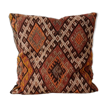 Vintage square kilim cushion