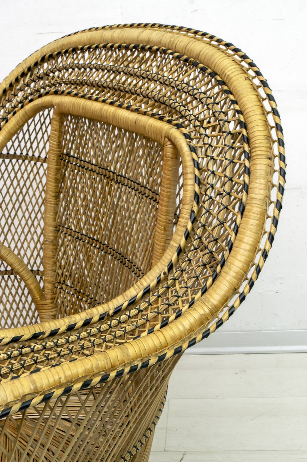 Pair of Mid-Century Modern Wicker Emmanuelle Armchairs from Kok Maison, 197