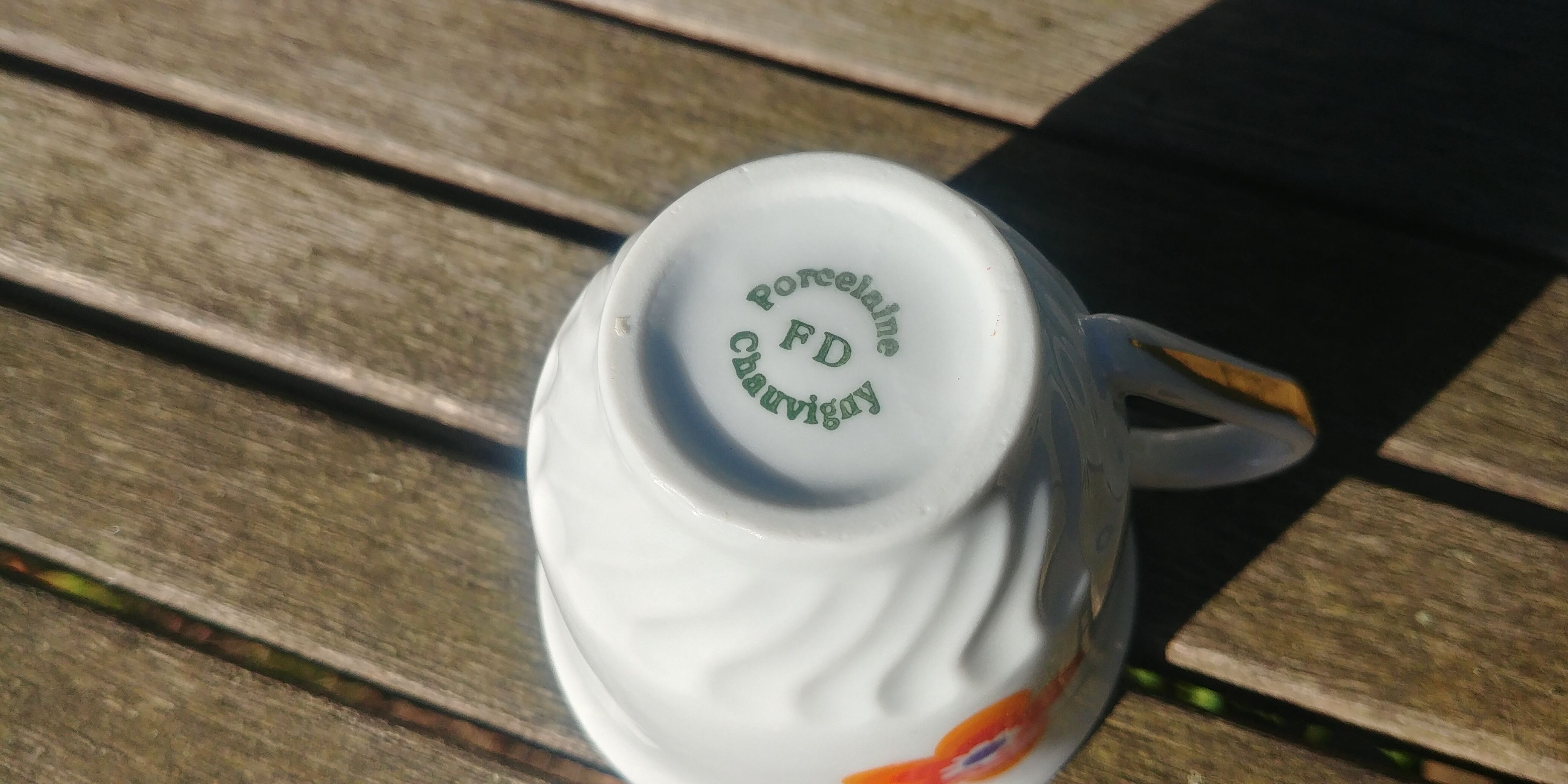 Set of six porcelain coffee cups F.D Chauvigny Vintage 70s