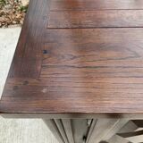 Art Deco sideboard in solid dark oak satin wood with 3 doors