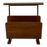 Vintage Walnut Side Table with Magazine Rack, 1960s