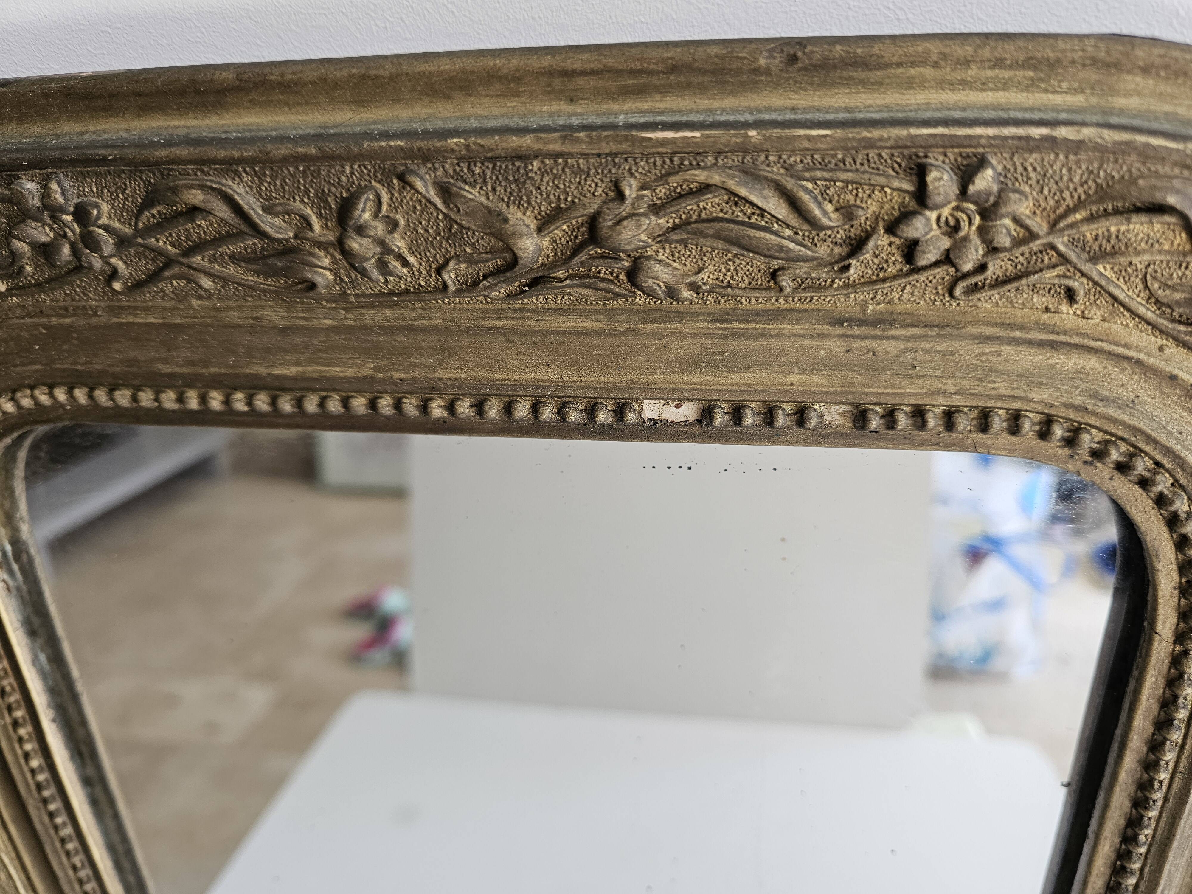 Ancien Miroir cadre doré 'époque Louis-Philippe - 55cm x 40cm