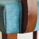 Paire de fauteuils bridge art déco en velours bleu