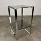 Chrome metal and smoked glass side table, 70s, side table