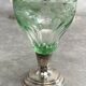 Set of 6 coloured stemmed glasses on silver stems.