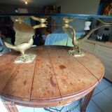 VINTAGE GOOSE COFFEE TABLE WITH GLASS TOP 70S