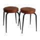 Duo de tabourets métal et skaï