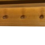 Porte-manteau console miroir en pin vintage au design minimaliste