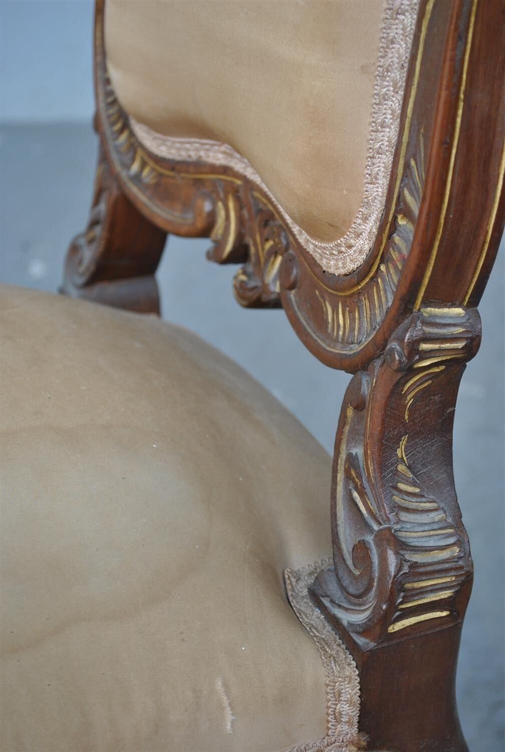 Set of 6 chairs style Louis XV Walnut end XIX