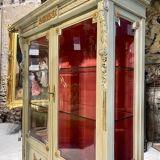Louis xvi style showcase in rechampie wood and gilded bronzes from the napoleon iii period