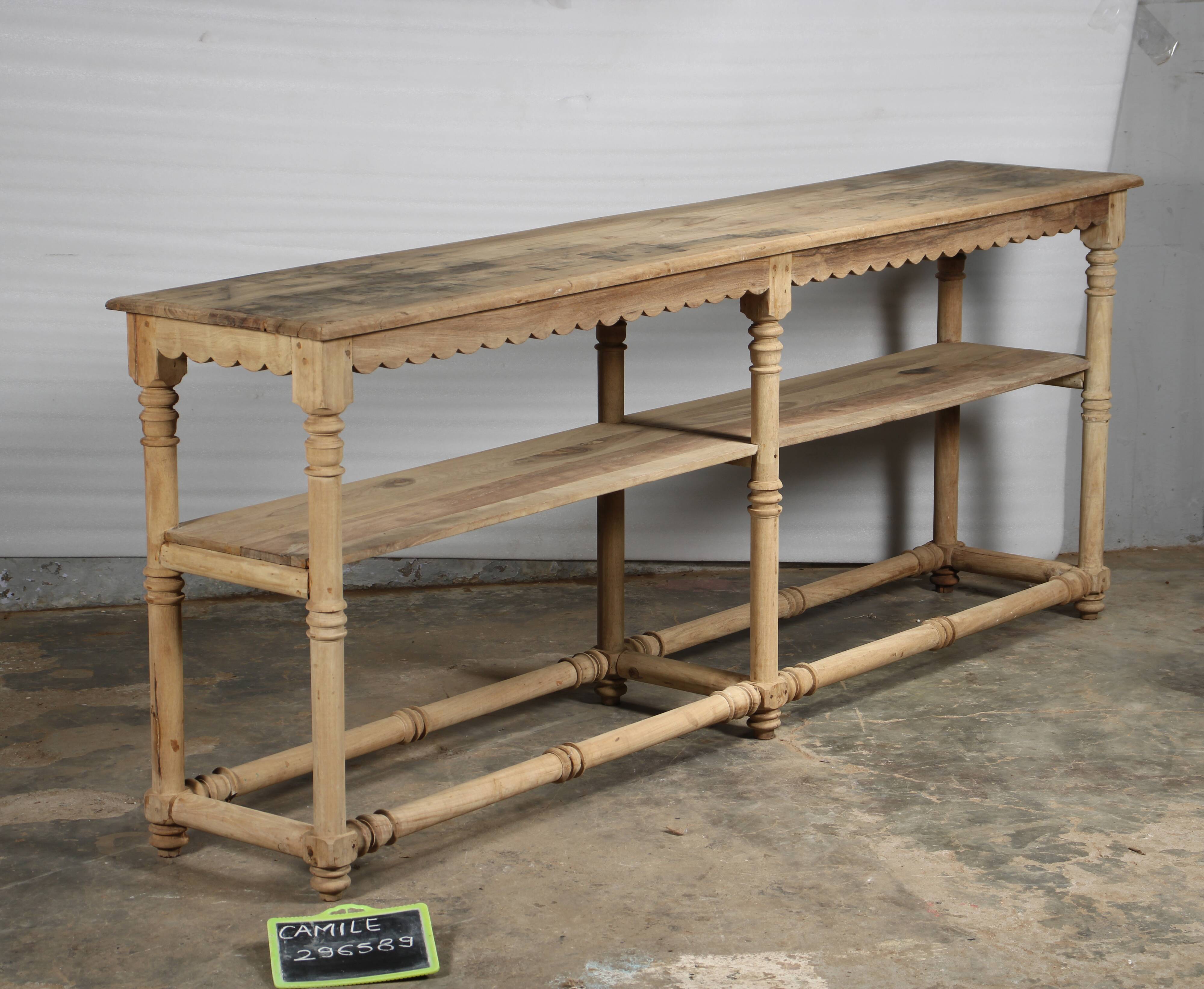 Large console in raw wood