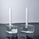 Pair of icicle candlesticks, Murano glass, Italy, 1970
