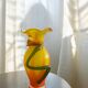 Vase en verre soufflé style Murano à décor de fleur
