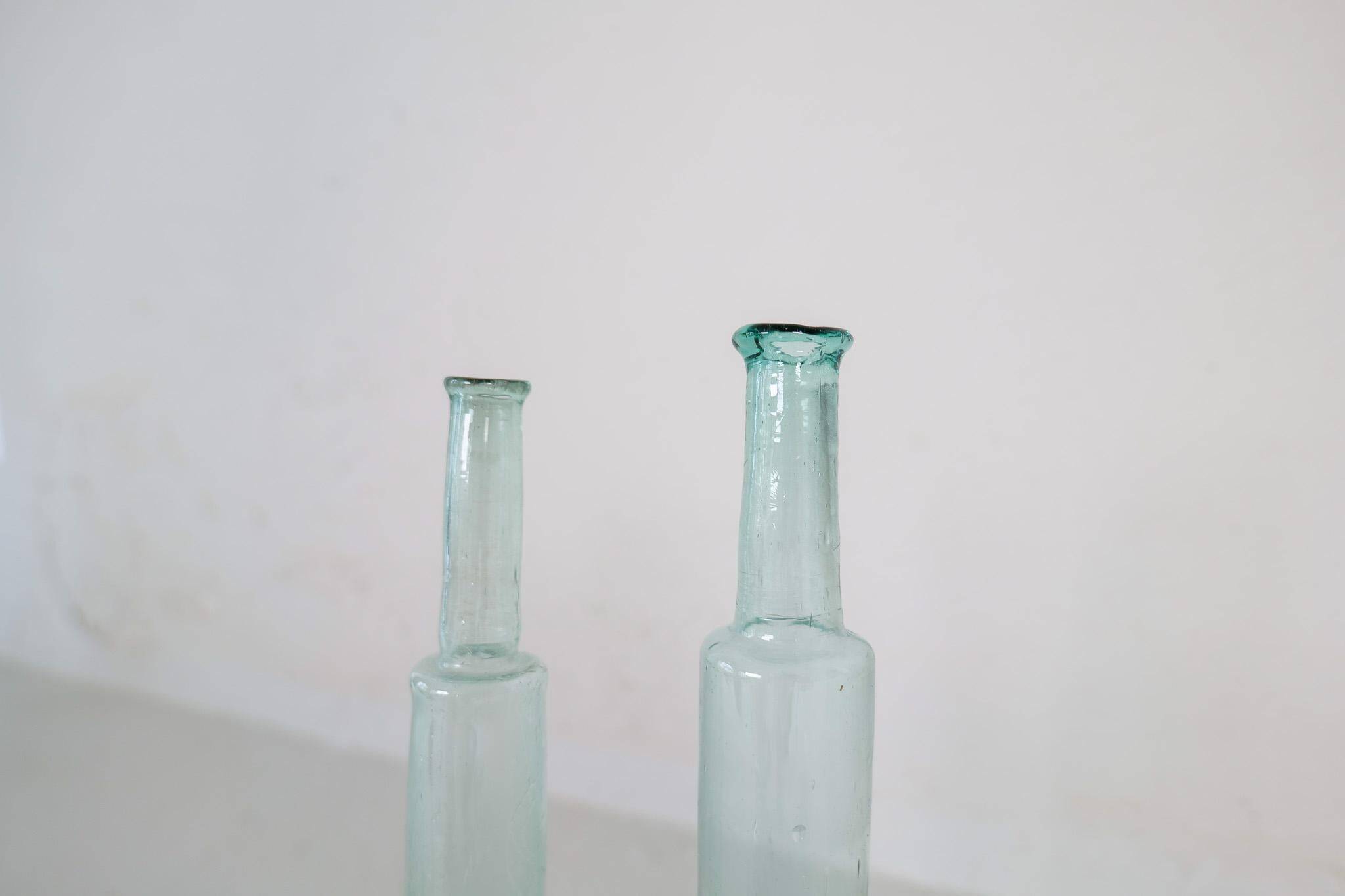 Antique set of 3 decorative bottles / vases from Sweden circa 1800