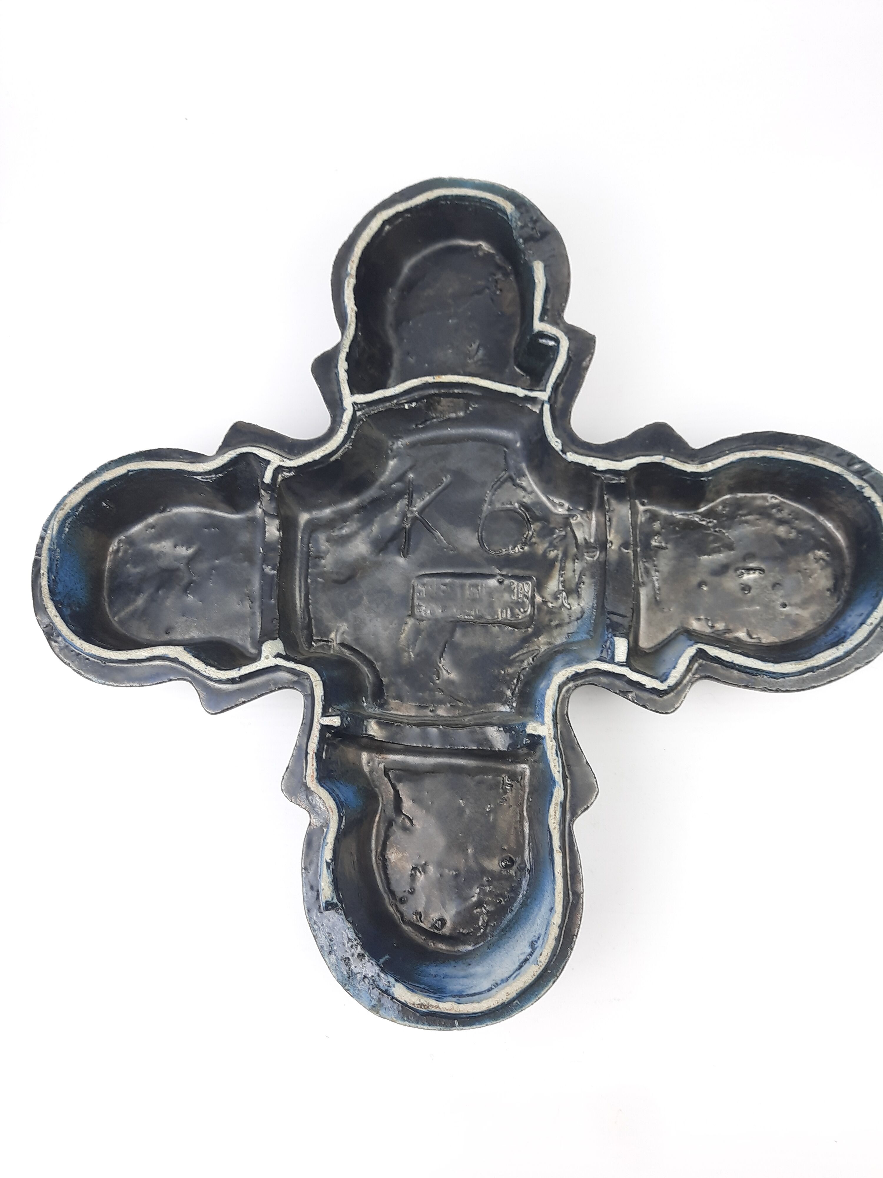 Art deco roger guérin bouffiloux ceramic cross