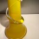 Soliflore vase in twisted yellow glass from the 60s/70s