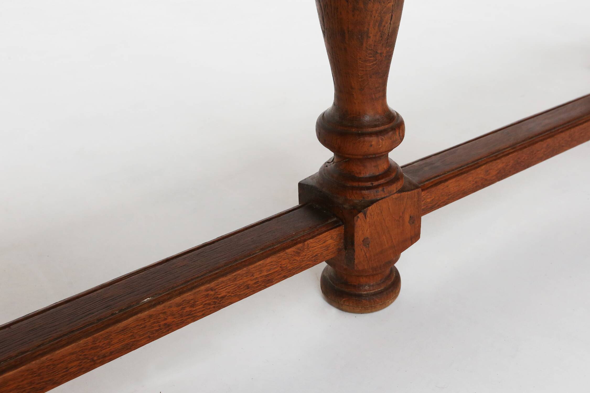 French rustic solid oak dining table 1930