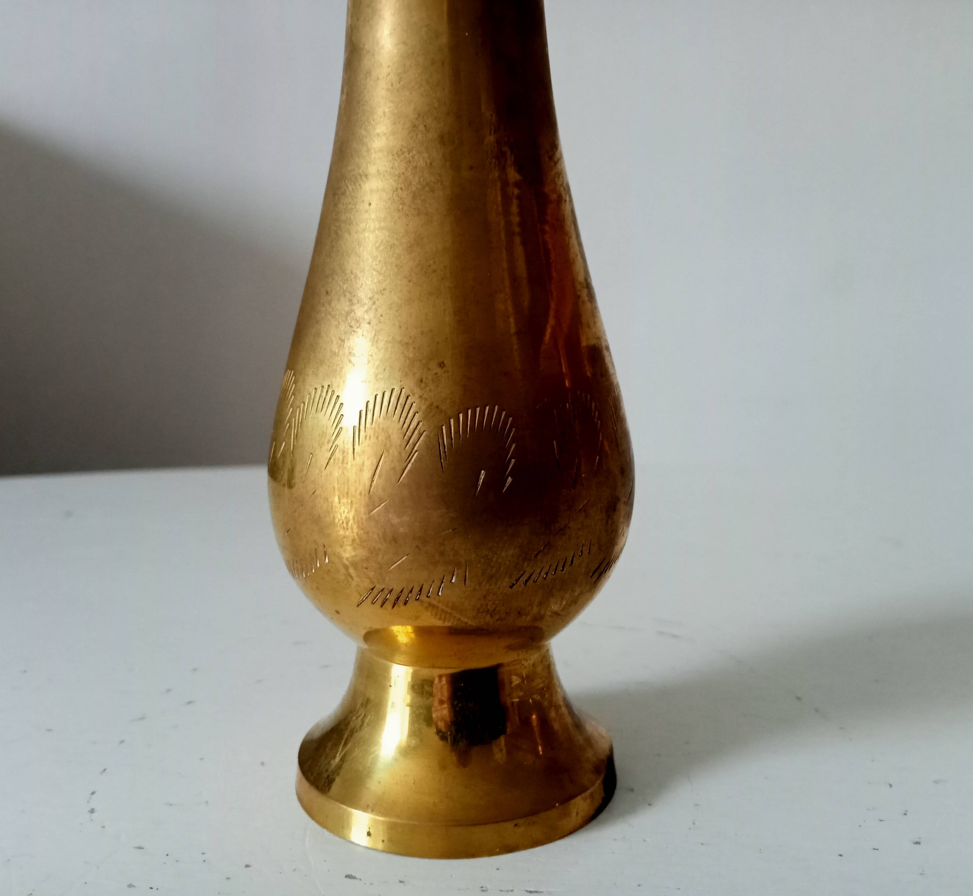 Vintage vase in gilded brass