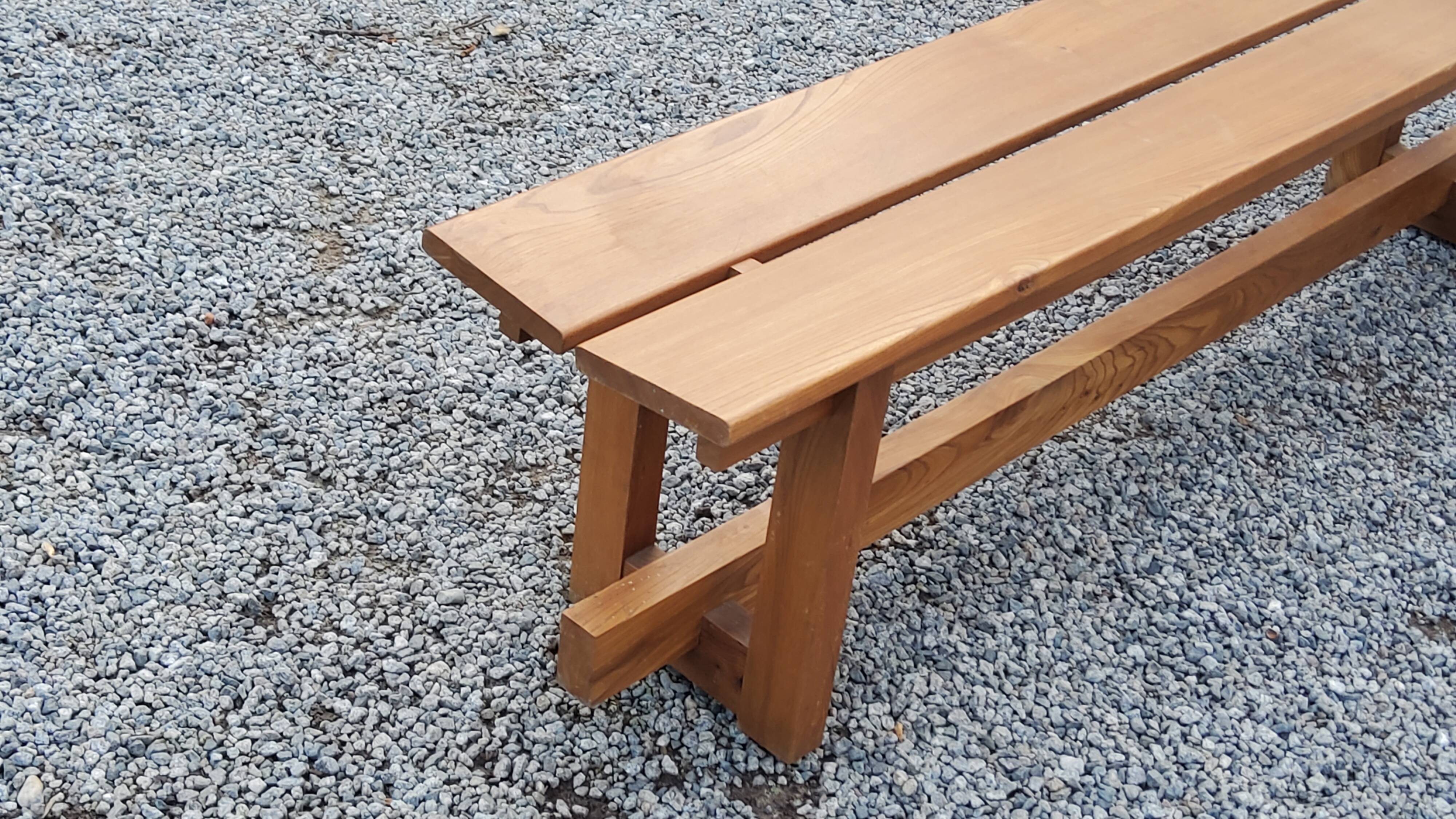 Solid elm bench from the 70s
