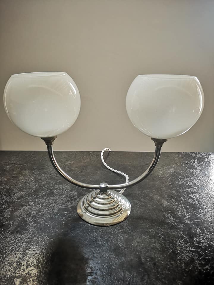 Table lamp globes opaline period art deco 1930