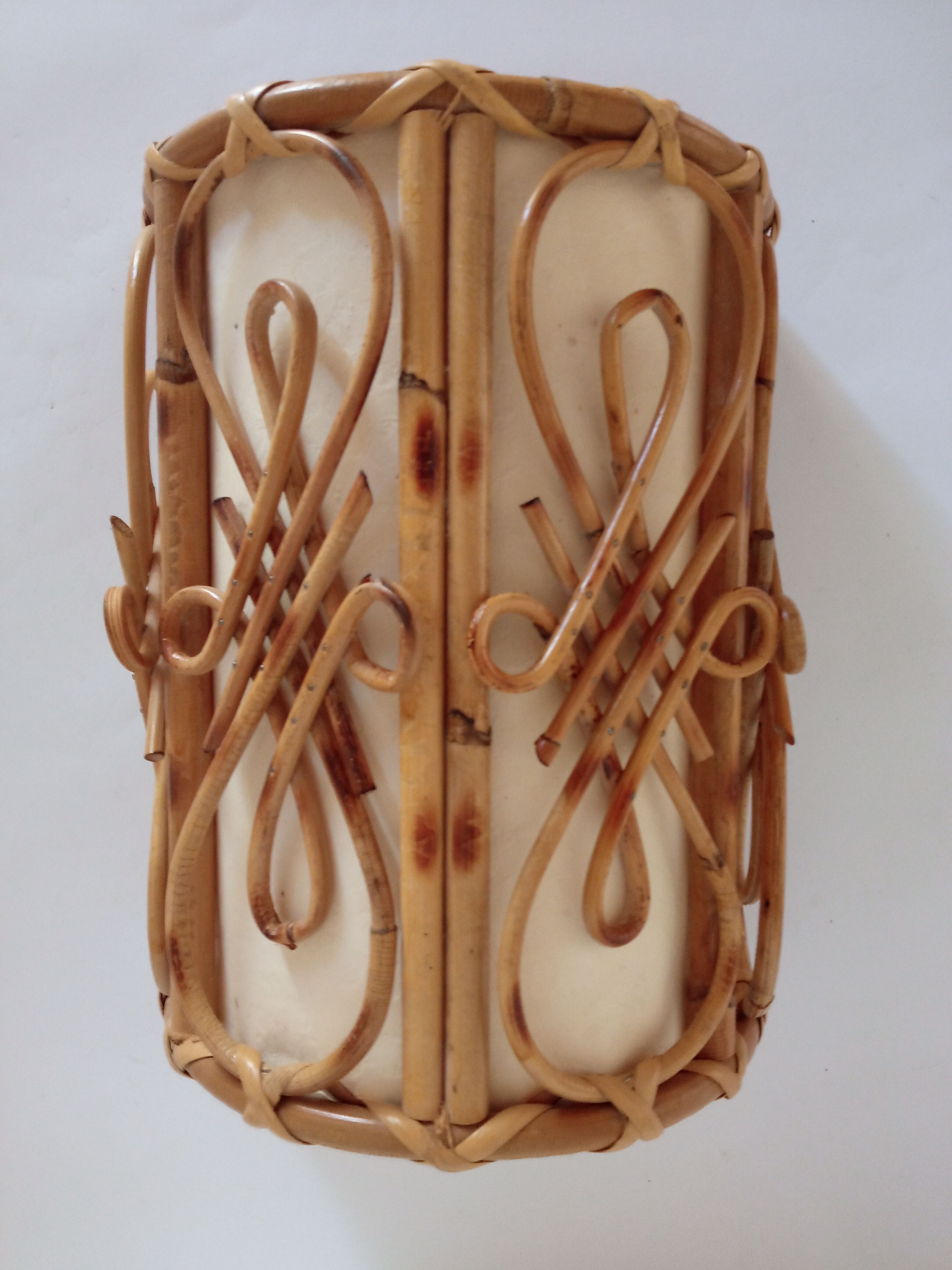 Vintage bamboo wall lamp