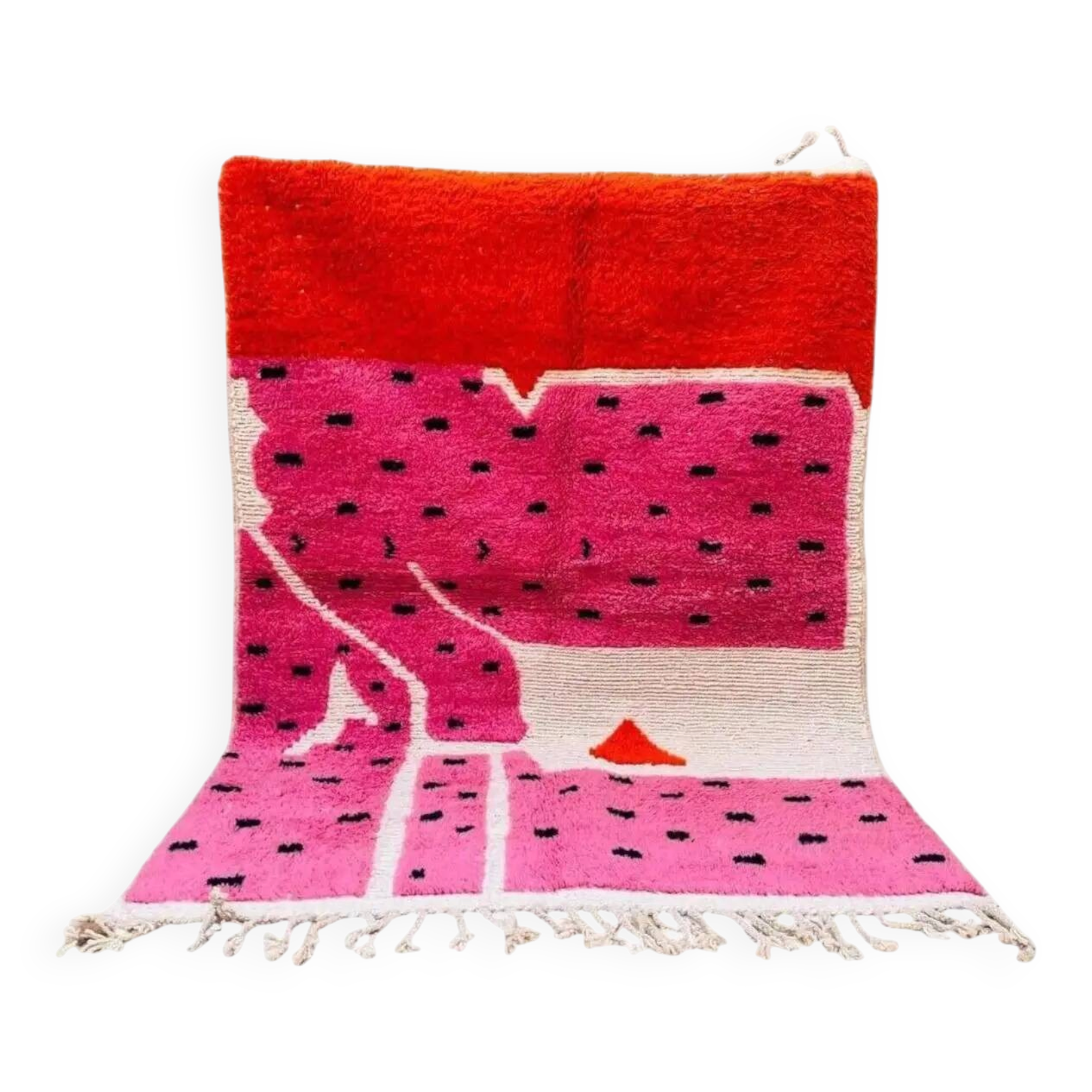 Tapis berbère tissé à la main en laine 400x300 cm rose, Maroc