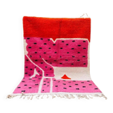 Tapis berbère tissé à la main en laine 400x300 cm rose, Maroc