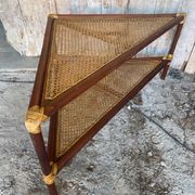 Table Basse Triangulaire Bambou Rotin + Plateaux Cannées Modèle Unique