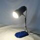 Blue and chrome adjustable spot desk lamp, Vrieland Design, Netherlands, 1970s