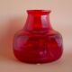 Red glass vase by Erik Höglund for Bodafors, 1960s