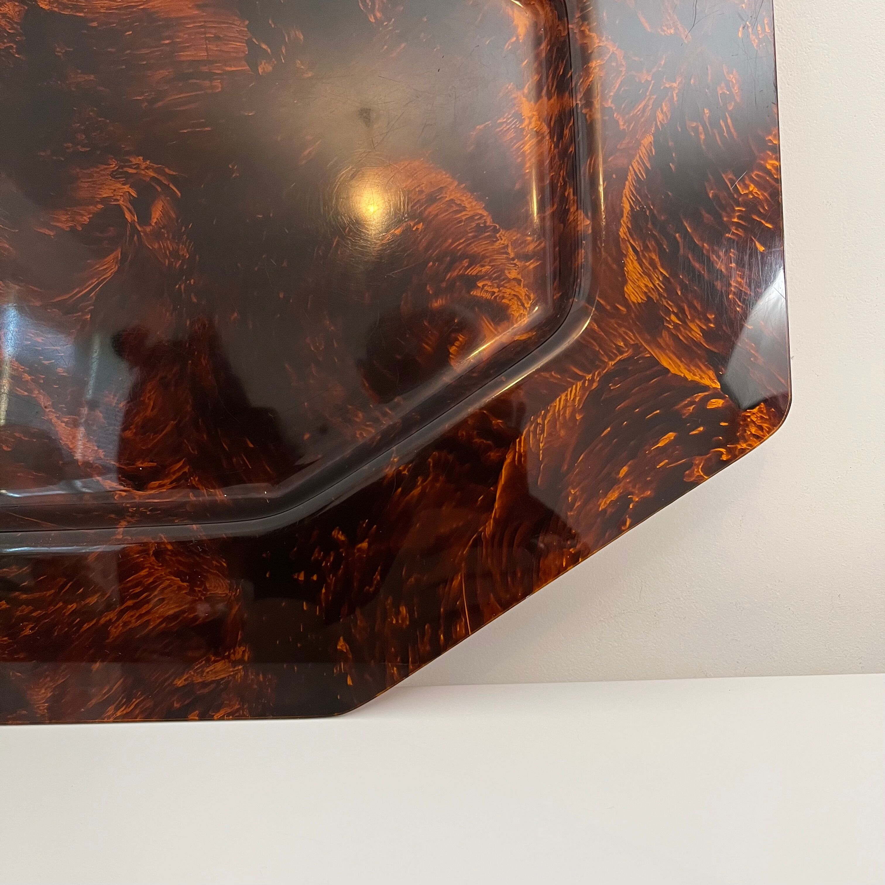 Vintage tortoiseshell hexagonal tortoiseshell serving tray