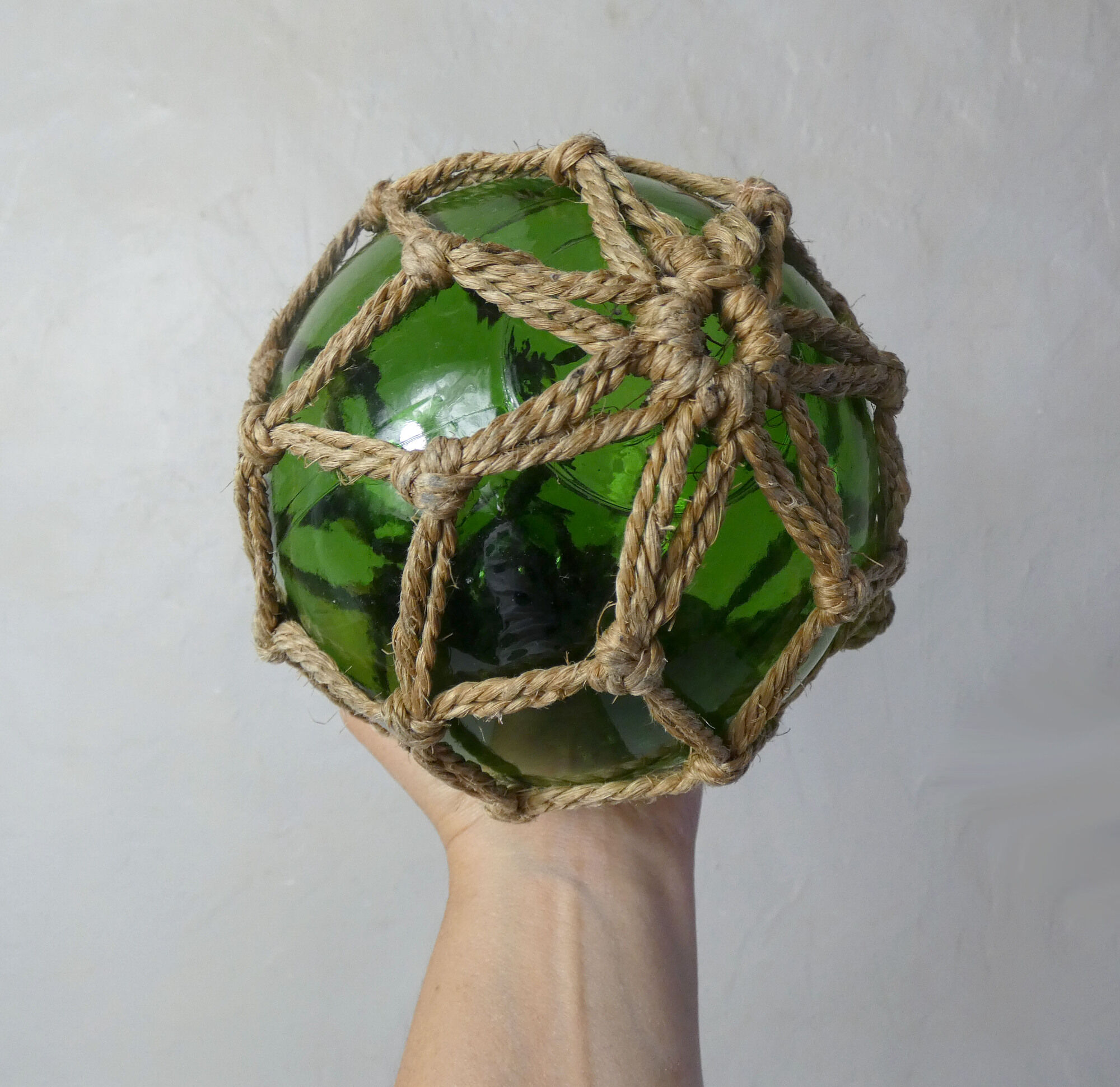 Green Float Glass Ball for Vintage Water Garden