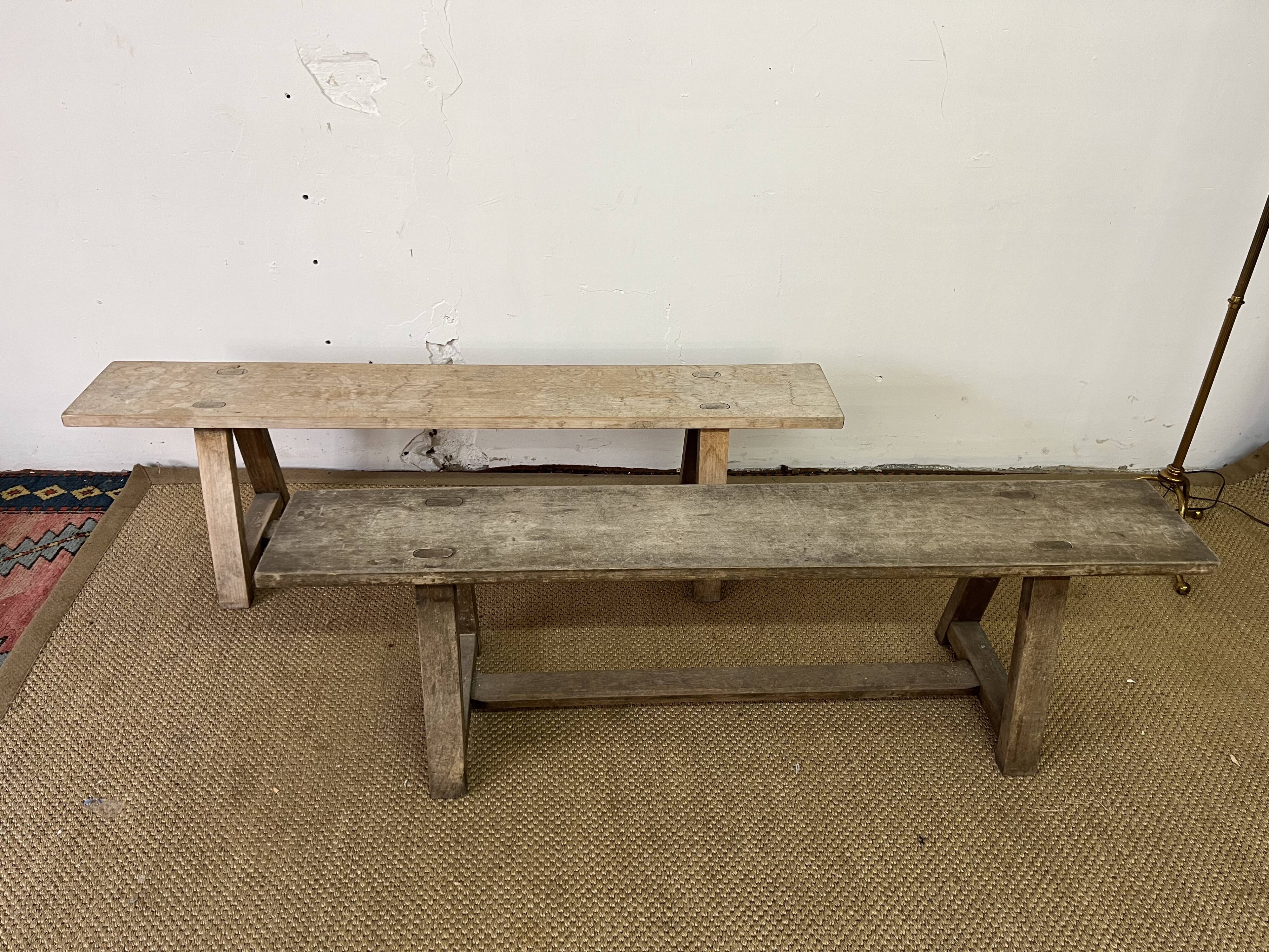 Pair of vintage wooden benches