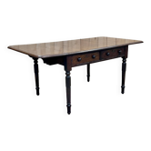Table bureau anglaise en acajou XIXème avec 2 tiroirs