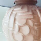 Lampe art déco en verre rose poudré