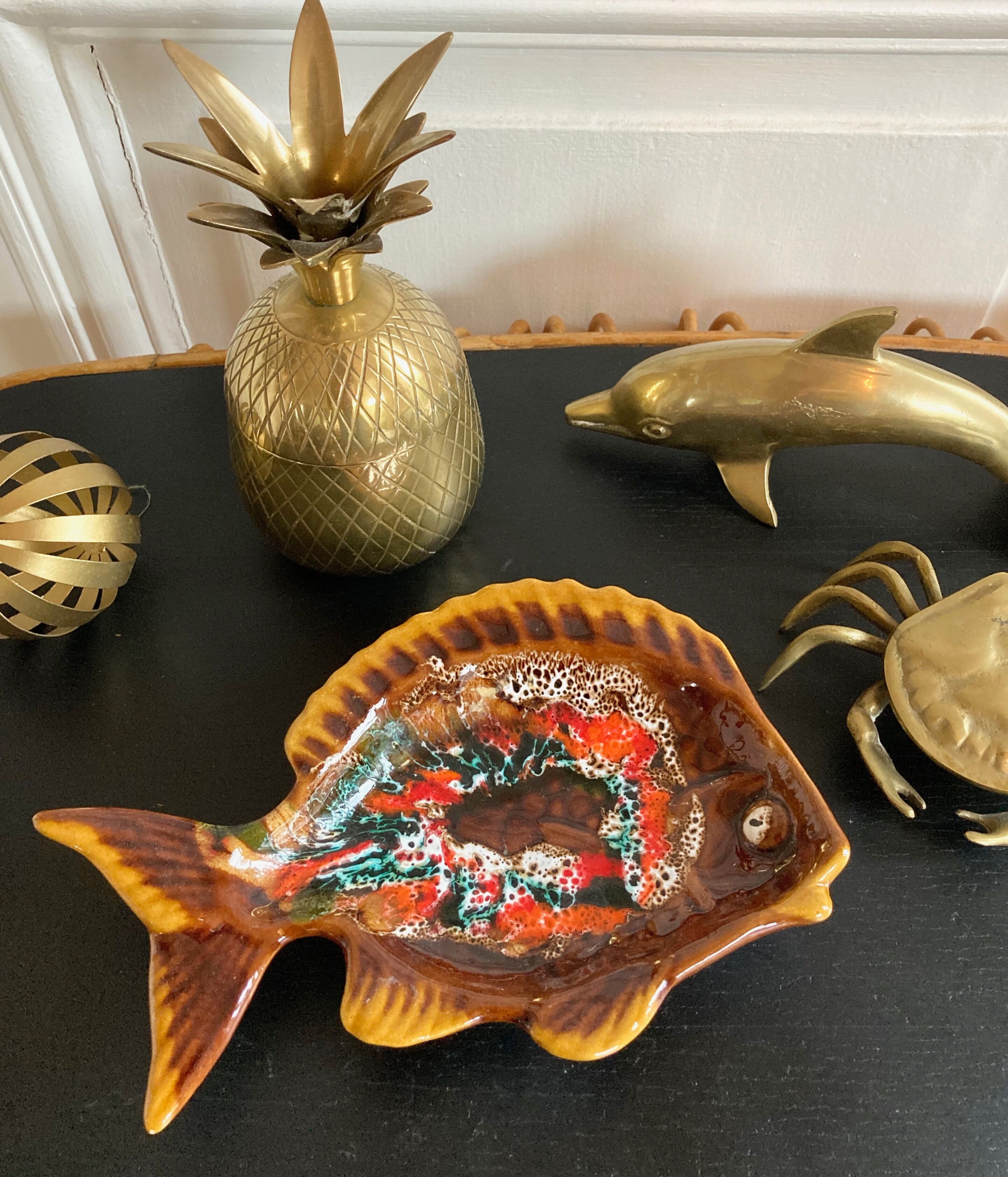 Fish trinket bowl signed Vallauris