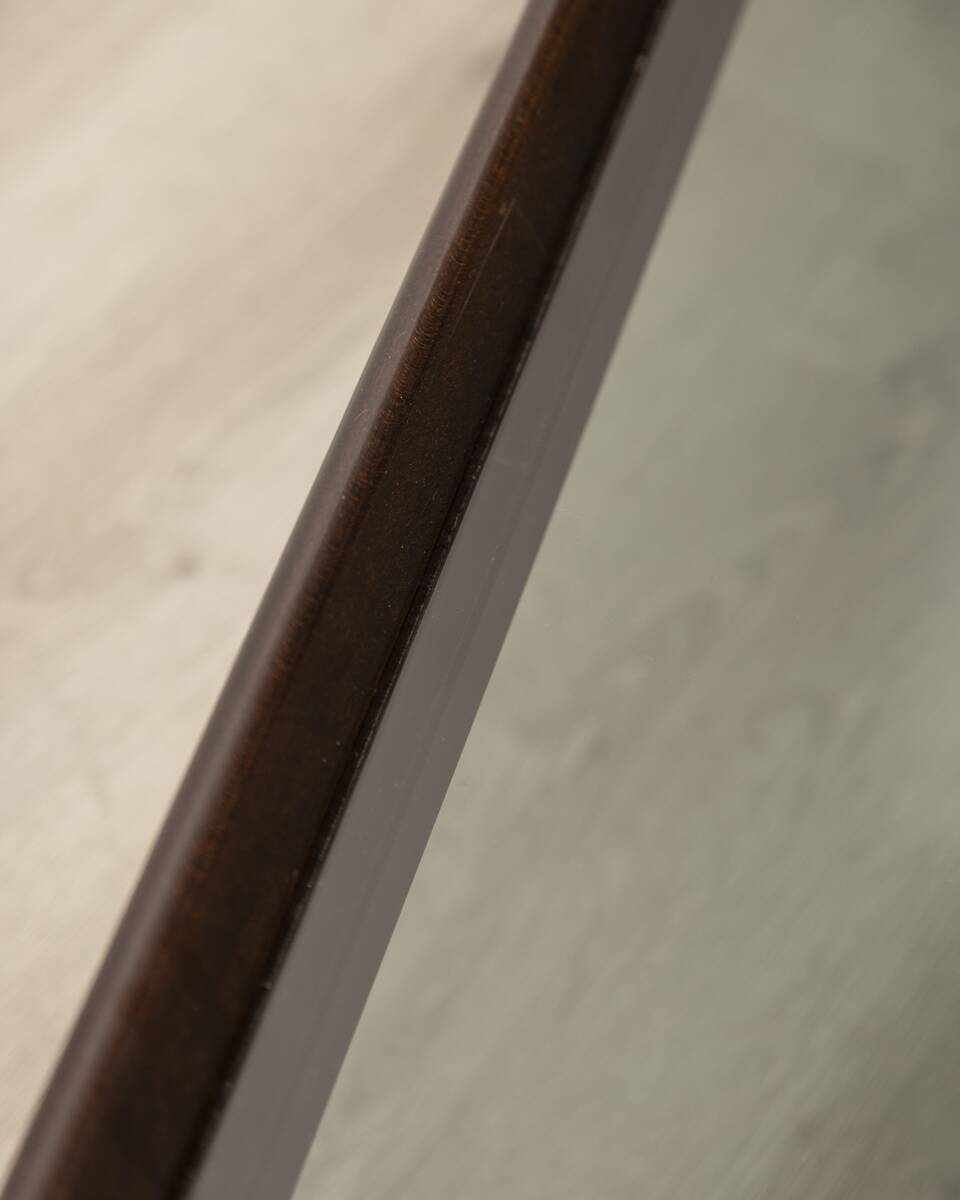 Table vintage années 70 en bois et verre design afra et tobia scarpa
