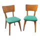 Pair of chairs monobloc l - m in solid beech circa 1960