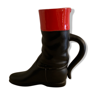 Pol Chambost red and black red and black boot ceramic vase