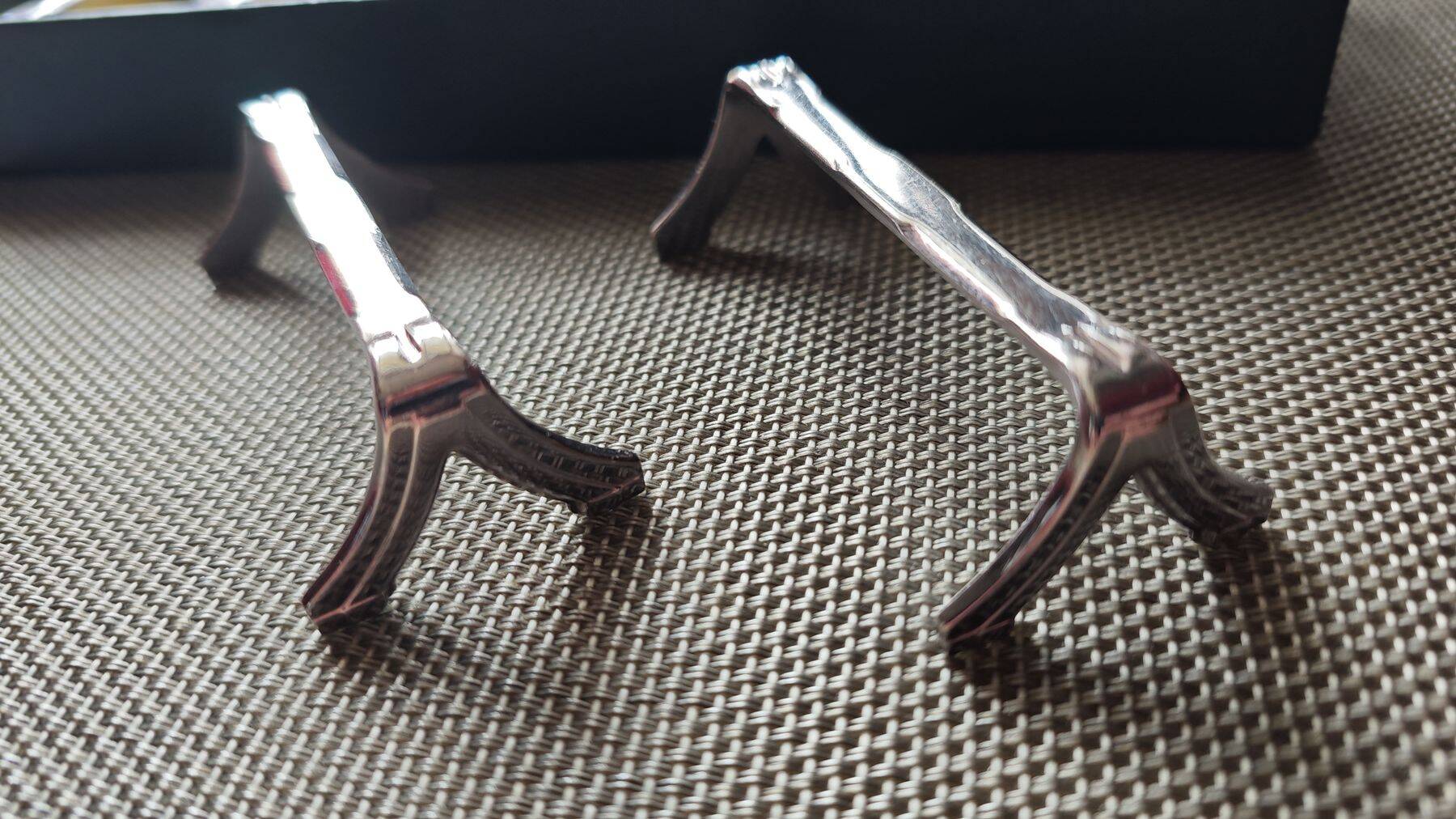 Set of 6 Ercuis modernist silver plated metal knife rests - 1960s/1970s