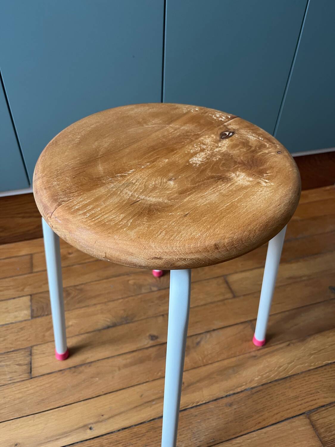 Vintage metal and wood stool
