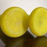 Pair of Art Deco yellow glass paste vases