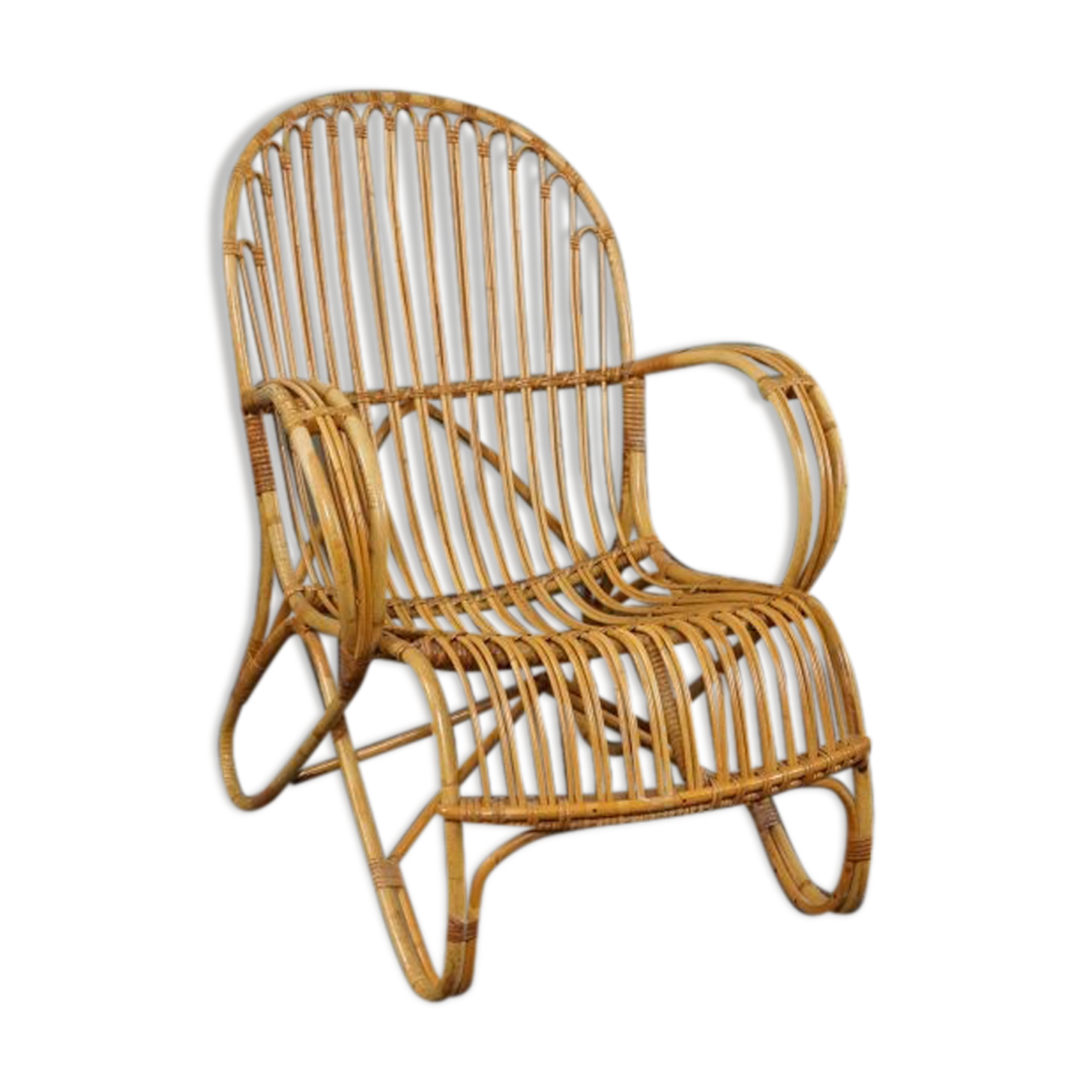 Rattan armchair Belse 8, Rohé Noordwolde, 1950