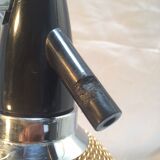 Siphon water bottle of Seltz Merkuria gold mesh rating - Vintage Czechoslovakia