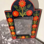 Miroir bohème en bois peint