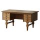 Free-standing oak desk by Henning Kjærnulf, mid-century Danish modernism, 1950s.