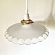 Pendant light with clear and frosted glass bowl