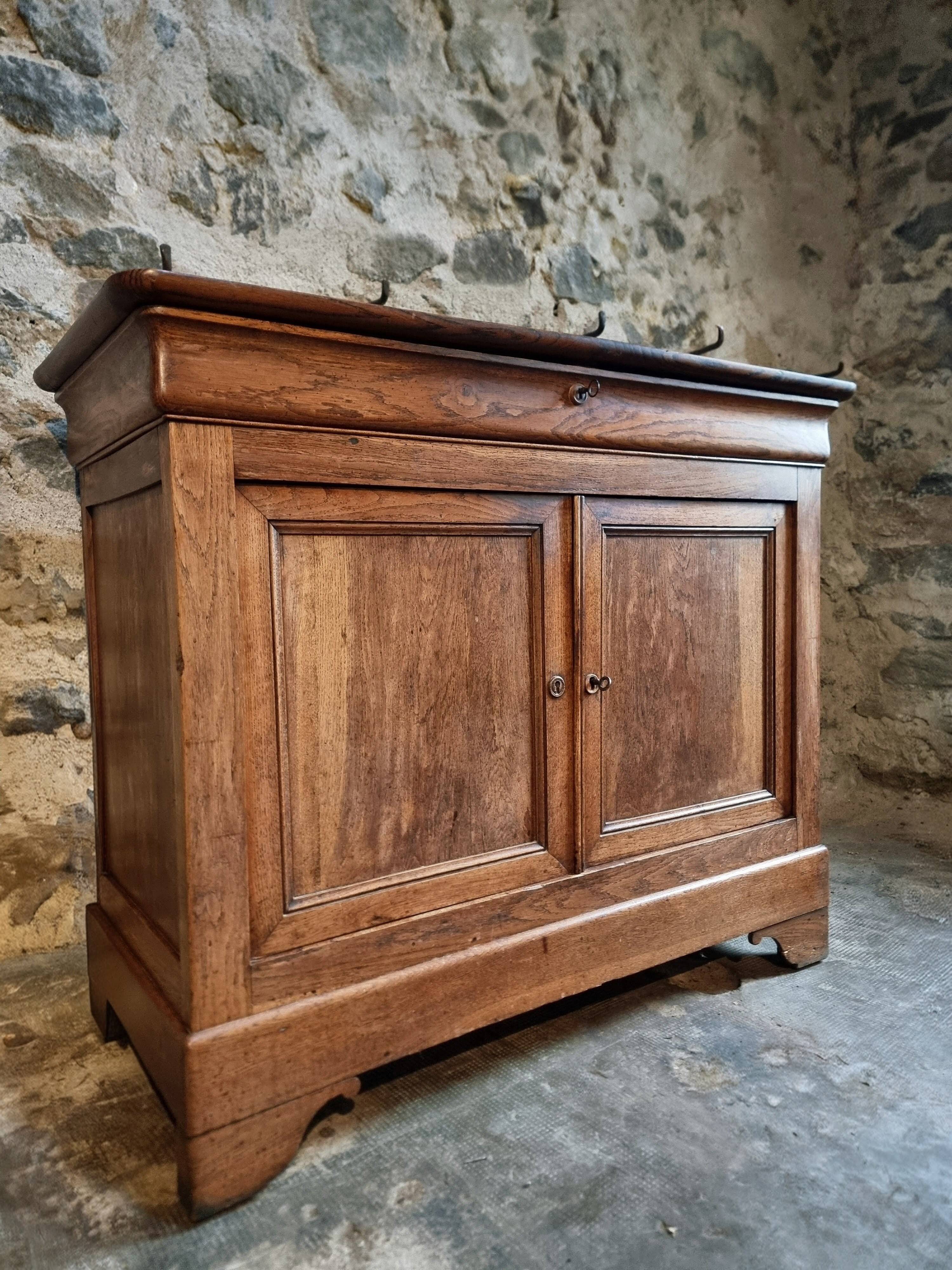 Antique French oak sideboard – 19th century